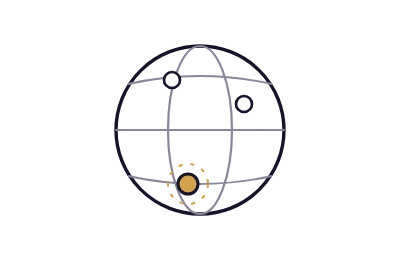 A globe with a few marked markets, one highlighted, standing for picking the right international SEO service.